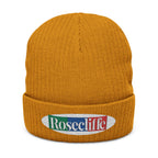 Rosecliffe Winter Ribbed Knit Embroidered Beanie