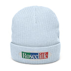 Rosecliffe Winter Ribbed Knit Embroidered Beanie