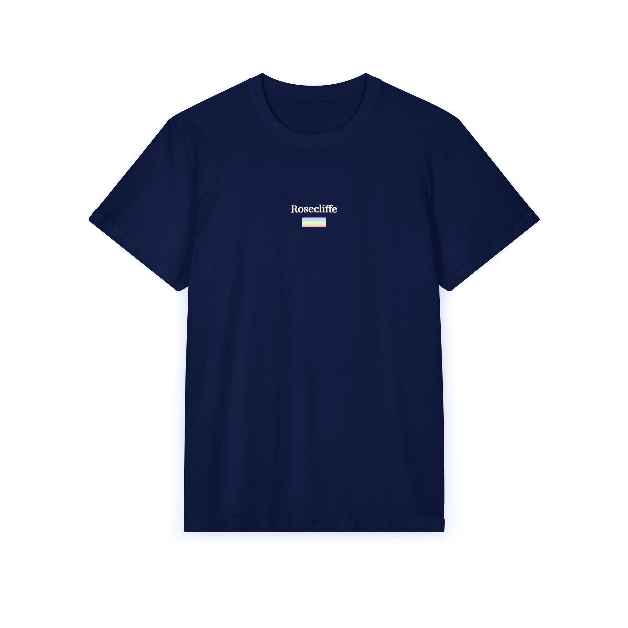 Rosecliffe Men's Logo Tee  Dark Navy Blue Crew Neck Short Sleeve