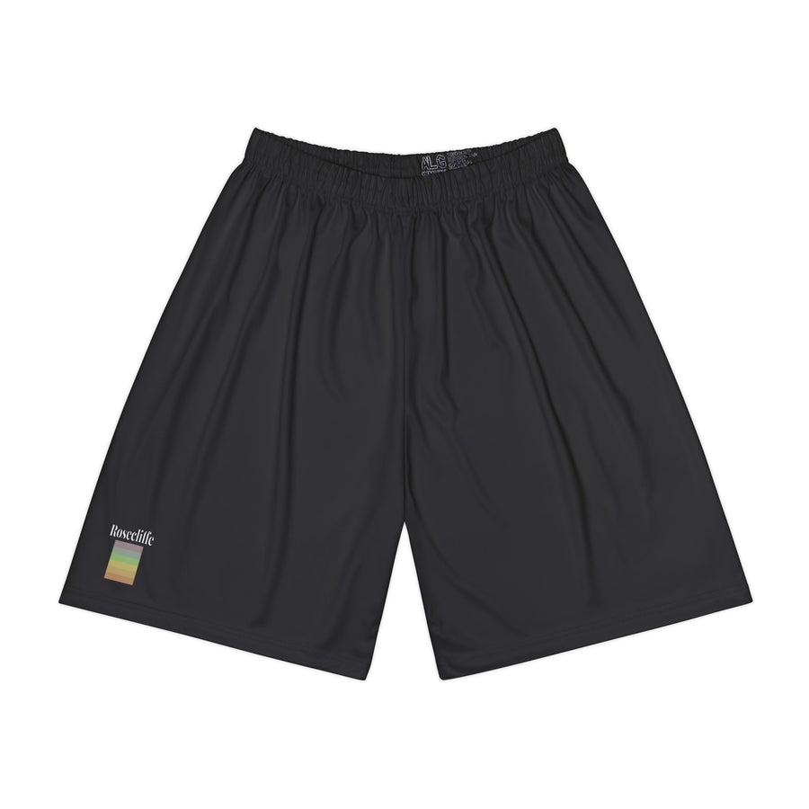 Rosecliffe Basic Black Sports Shorts - All Over Prints - Printify - L - 33123402367675139907