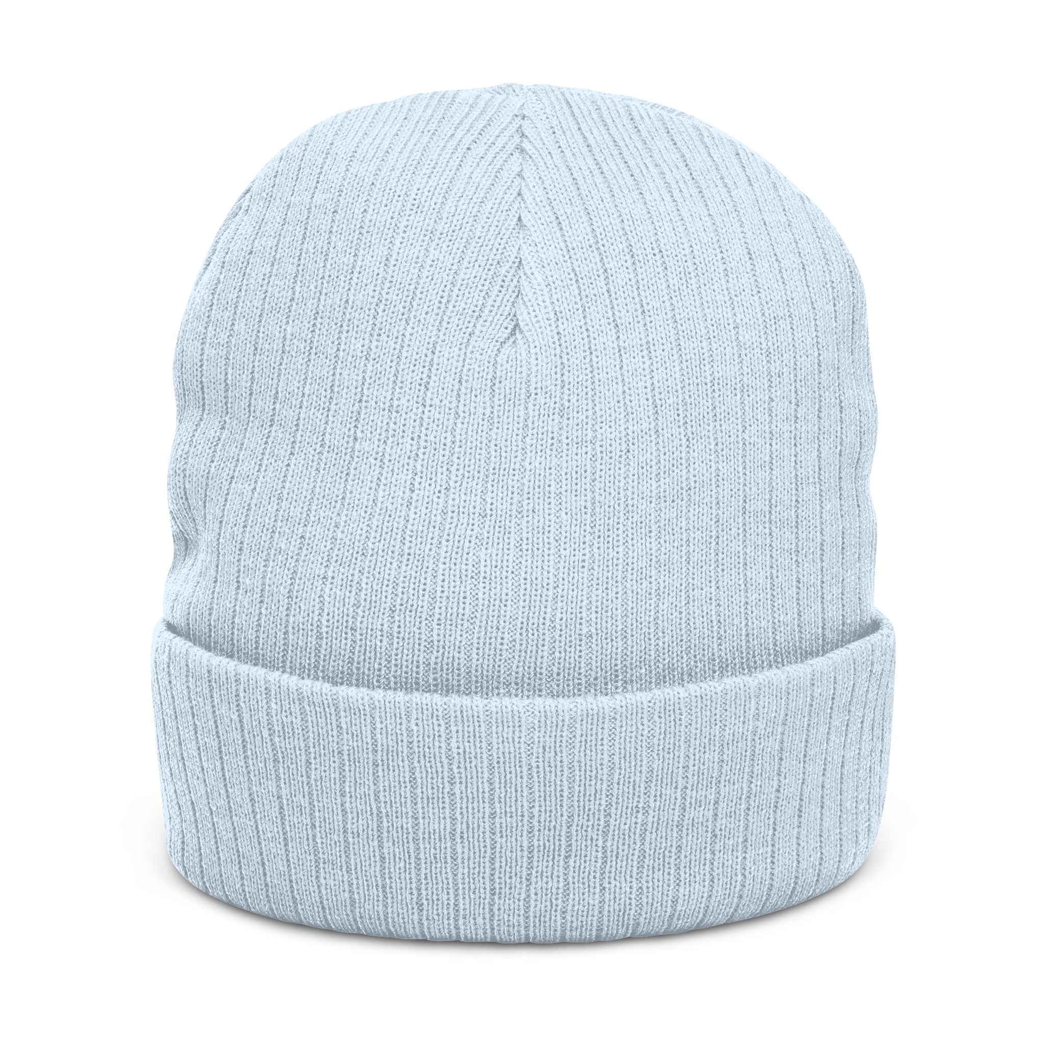 Rosecliffe Winter Ribbed Knit Embroidered Beanie