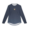 Rosecliffe Men's Long Sleeve T-Shirt Navy Slate Blue Stripe Logo Tee