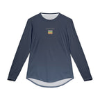 Rosecliffe Men's Long Sleeve T-Shirt Navy Slate Blue Stripe Logo Tee