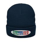 Rosecliffe Winter Ribbed Knit Embroidered Beanie