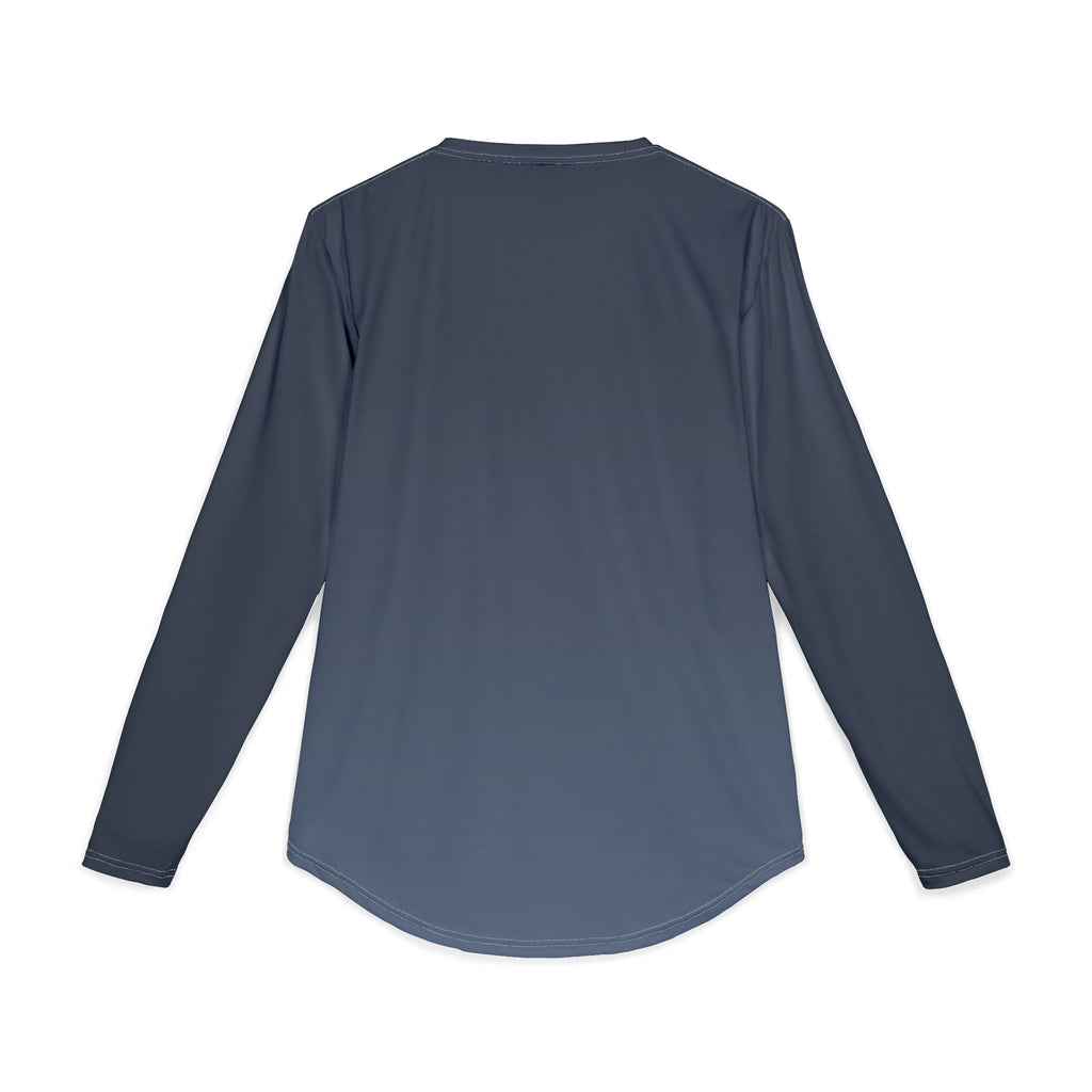 Rosecliffe Men's Long Sleeve T-Shirt Navy Slate Blue Stripe Logo Tee