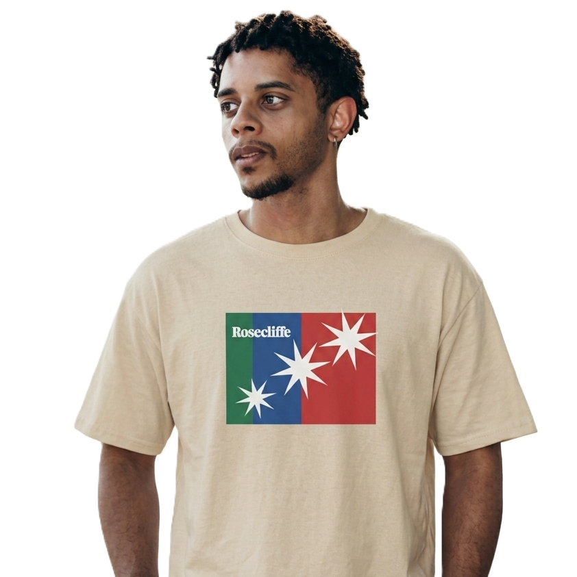 Rosecliffe Graphic T-Shirt - Sand/Beige Retro Streetwear Men's Tee