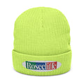 Rosecliffe Winter Ribbed Knit Embroidered Beanie