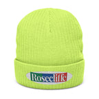 Rosecliffe Winter Ribbed Knit Embroidered Beanie